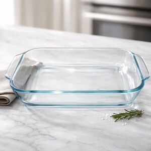 Vintage Pyrex 2.2 QT Clear Blue-Tinted Casserole / Baking Dish